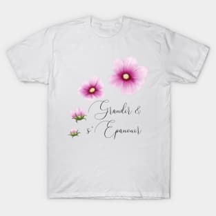 Grow and flourish, blooming cosmos flower or pink cherry tree T-Shirt